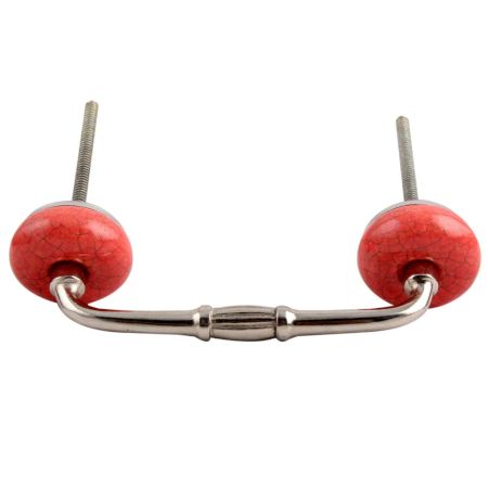 Red Crackle Ceramic Bridge Handle